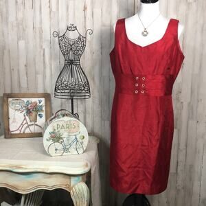 Sandra Darren Dark Red Cocktail Dress Size 14